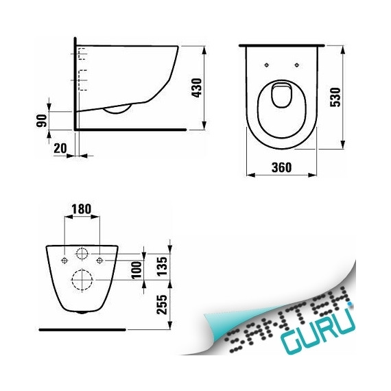 Унитаз подвесной Laufen Pro 8.2095.6.000.000.1 - фото, картинка 3 Унитаз подвесной Laufen Pro 8.2095.6.000.000.1 - фото 3