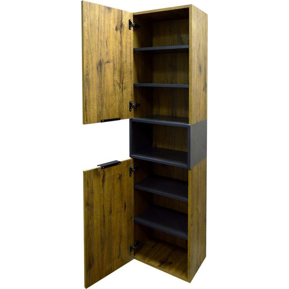 Пенал подвесной Azario Gris 40 см, дуб веллингтон - фото, картинка 2 Пенал подвесной Azario Gris 40 см, дуб веллингтон - фото 2