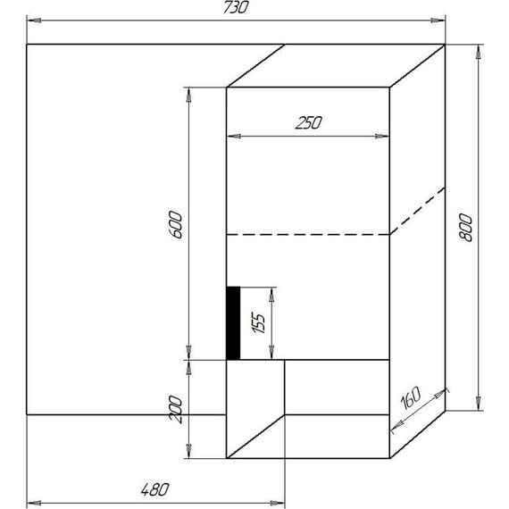 Зеркало-шкаф Azario Gris 75 см CS00080419, дуб веллингтон - фото 4