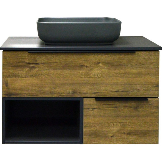 Тумба подвесная со столешницей Azario Gris 90 см CS00080423, дуб веллингтон - фото, картинка 5 Тумба подвесная со столешницей Azario Gris 90 см CS00080423, дуб веллингтон - фото 5