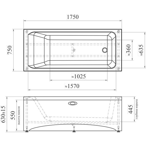 Ванна акриловая Радомир Агата 175x75 см (в комплекте каркас), Размер - мм: 1750х750 - фото, картинка 9 Ванна акриловая Радомир Агата 175x75 см (в комплекте каркас), Размер - мм: 1750х750 - фото 9