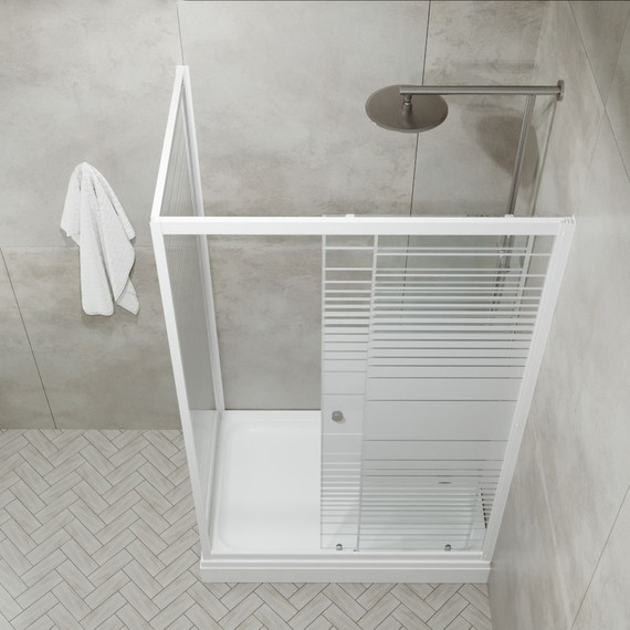 Душевое ограждение Triton Фьюжн полосы 100x80 см, белый/узор - фото 6