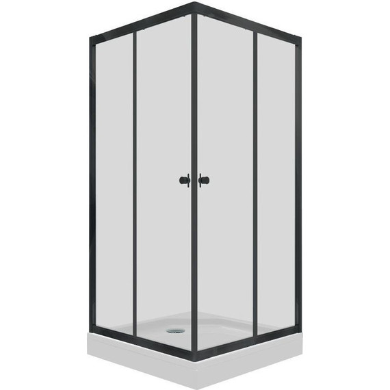 Душевое ограждение Triton Вента 100x100 см, чёрный/прозрачное - фото 