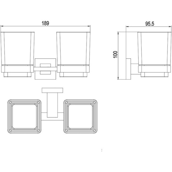 Стакан двойной для зубных щеток Timo Selene 10034/00 - фото 2