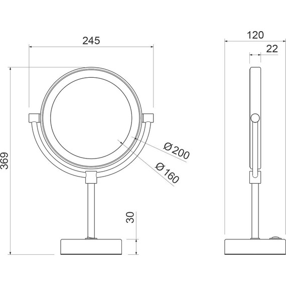 Зеркало косметическое настольное Timo Saona 13276/17, золото матовое - фото 2