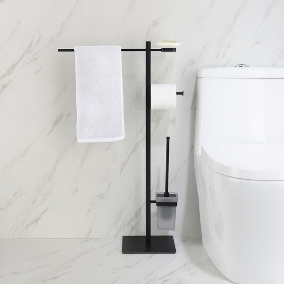 Стойка с держателем и ёршиком Timo Selene 14085/03, цвет чёрный - фото 2