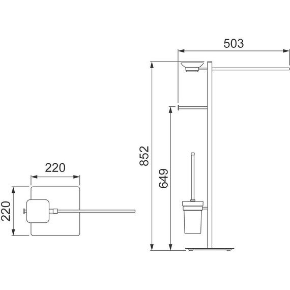 Стойка с держателем и ёршиком Timo Selene 14085/03, цвет чёрный - фото 5