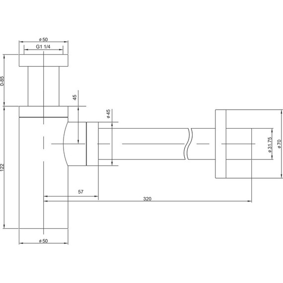 Сифон для умывальника Timo 958/17L, золото матовое - фото 2