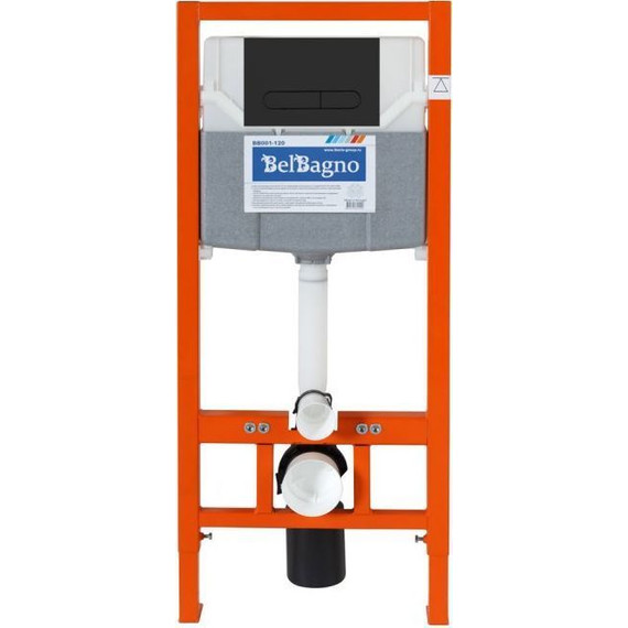 Инсталляция для унитаза BelBagno BB001-120/BB007-PR-NERO.M (кнопка Prospero, цвет черный матовый) - фото 2