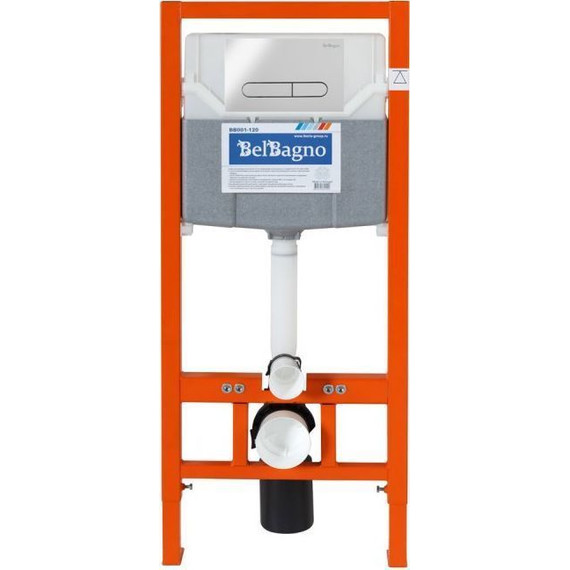 Инсталляция для унитаза BelBagno BB001-120/BB014-SR-BIANCO (кнопка Sfera, цвет белый) - фото, картинка 3 Инсталляция для унитаза BelBagno BB001-120/BB014-SR-BIANCO (кнопка Sfera, цвет белый) - фото 3