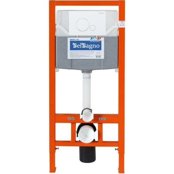 Инсталляция для унитаза BelBagno BB001-120/BB014-SR-BIANCO (кнопка Sfera, цвет белый) - фото, картинка 2 Инсталляция для унитаза BelBagno BB001-120/BB014-SR-BIANCO (кнопка Sfera, цвет белый) - фото 2