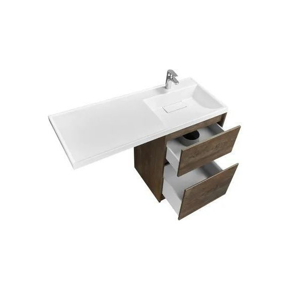 Тумба напольная с раковиной-столешницей Акватон Лондри 120 см 1A2669K1LHDY0 (раковина справа) дуб кантри - фото 4