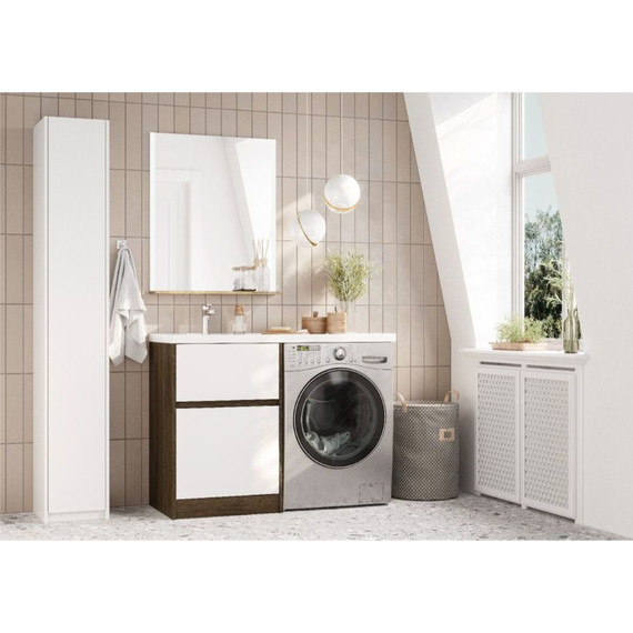 Тумба напольная с раковиной-столешницей Акватон Лондри 120 см 1A2669K2LHDY0 (раковина слева) дуб кантри/белый - фото 8