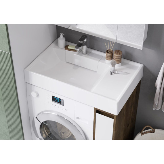 Тумба напольная с раковиной-столешницей Акватон Лондри 80 см 1A2671K2LHDR0, дуб рустикальный/белый - фото 8