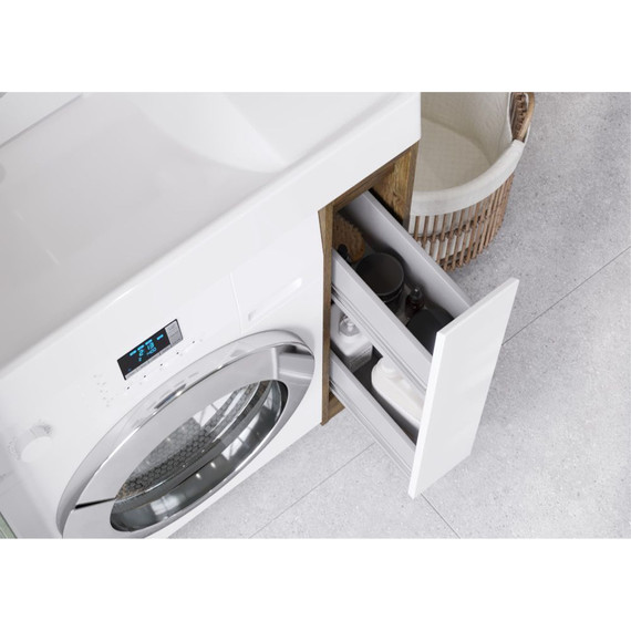 Тумба напольная с раковиной-столешницей Акватон Лондри 80 см 1A2671K2LHDR0, дуб рустикальный/белый - фото 9