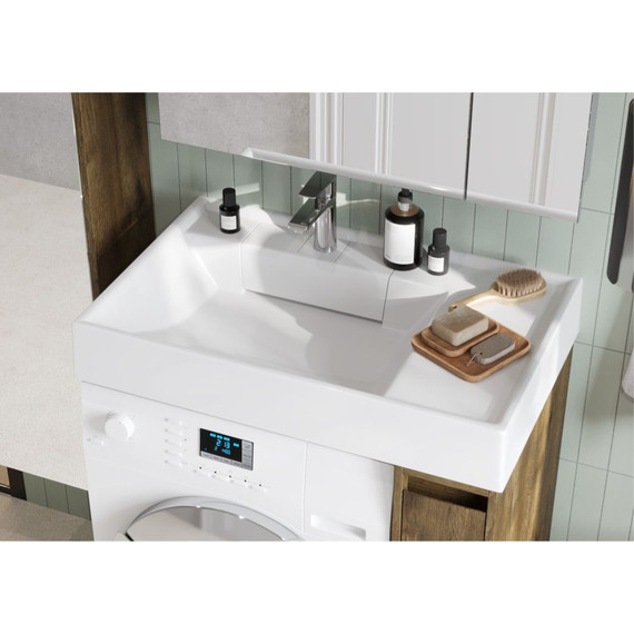 Тумба напольная с раковиной-столешницей Акватон Лондри 80 см 1A2671K1LHDR0, дуб рустикальный - фото 7