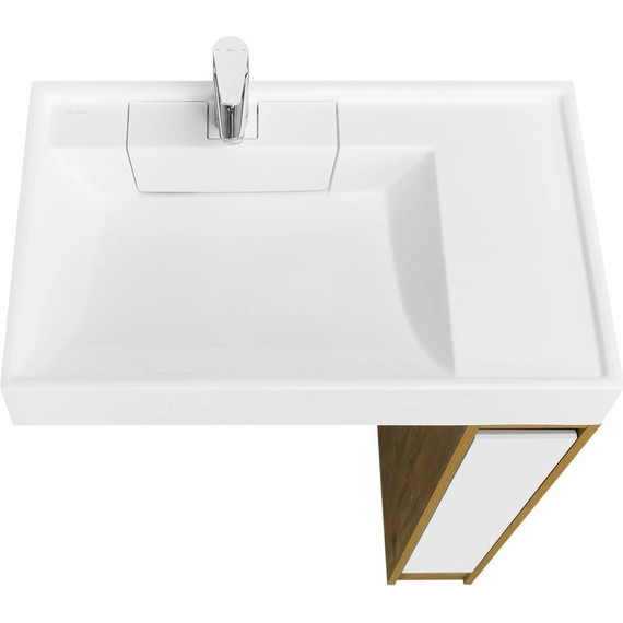 Тумба напольная с раковиной-столешницей Акватон Лондри 80 см 1A2671K2LHDR0, дуб рустикальный/белый - фото 4