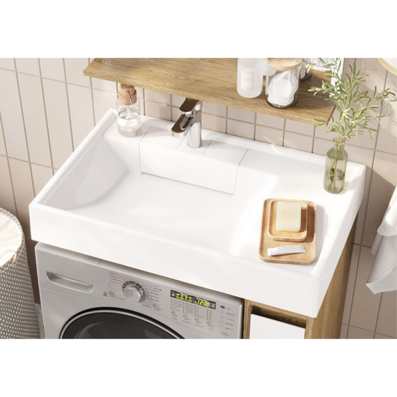 Тумба напольная с раковиной-столешницей Акватон Лондри 80 см 1A2671K2LHDY0, дуб кантри/белый - фото 8