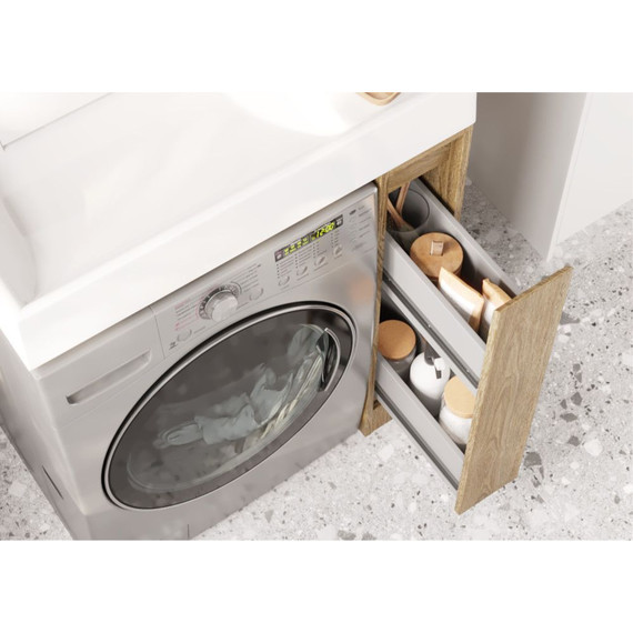 Тумба напольная с раковиной-столешницей Акватон Лондри 80 см 1A2671K1LHDY0, дуб кантри - фото 9