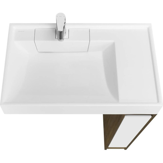 Тумба напольная с раковиной-столешницей Акватон Лондри 80 см 1A2671K2LHDY0, дуб кантри/белый - фото 4