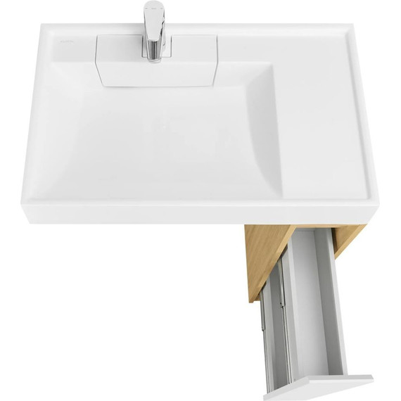 Тумба напольная с раковиной-столешницей Акватон Лондри 80 см 1A2671K2LH0C0, дуб сантана/белый - фото 5