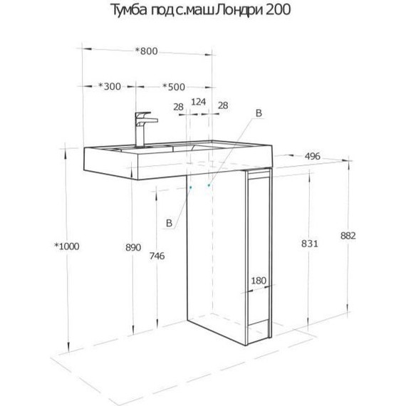 Тумба напольная с раковиной-столешницей Акватон Лондри 80 см 1A2671K2LHDR0, дуб рустикальный/белый - фото 14