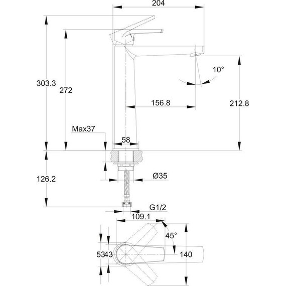 Смеситель для раковины высокий Cersanit Moduo 64095 - фото, картинка 13 Смеситель для раковины высокий Cersanit Moduo 64095 - фото 13