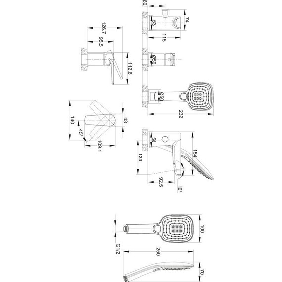 Смеситель для ванны Cersanit Moduo 64100 - фото 13