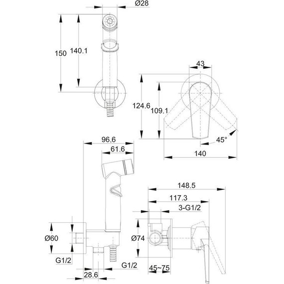 Набор для гигиенического душа Cersanit Moduo 64105 - фото 9