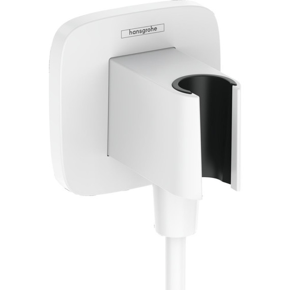 Шланговое подсоединение с держателем Hansgrohe FixFit Porter Q 26887700, белый матовый - фото 