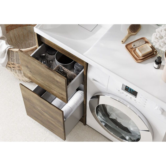 Тумба напольная с раковиной-столешницей Акватон Лондри 105 см 1A2670K1LHDR0 (раковина слева) дуб рустикальный - фото 6