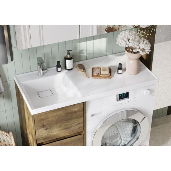 Тумба напольная с раковиной-столешницей Акватон Лондри 105 см 1A2670K1LHDR0 (раковина слева) дуб рустикальный - фото 7