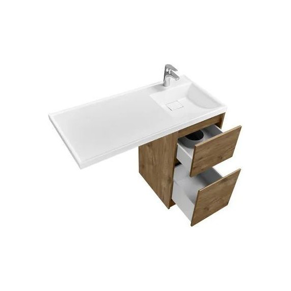 Тумба напольная с раковиной-столешницей Акватон Лондри 105 см 1A2670K1LHDR0 (раковина справа) дуб рустикальный - фото 4