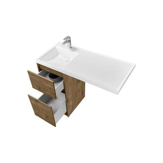 Тумба напольная с раковиной-столешницей Акватон Лондри 105 см 1A2670K1LHDR0 (раковина слева) дуб рустикальный - фото 4