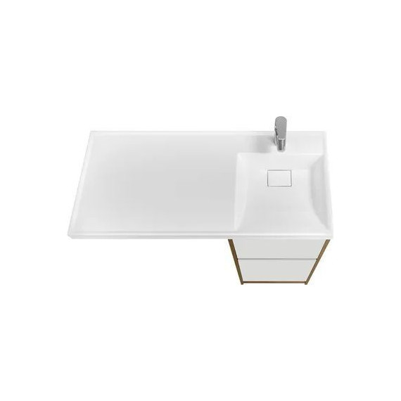 Тумба напольная с раковиной-столешницей Акватон Лондри 105 см 1A2670K2LHDR0 (раковина справа) дуб рустикальный/белый - фото 5