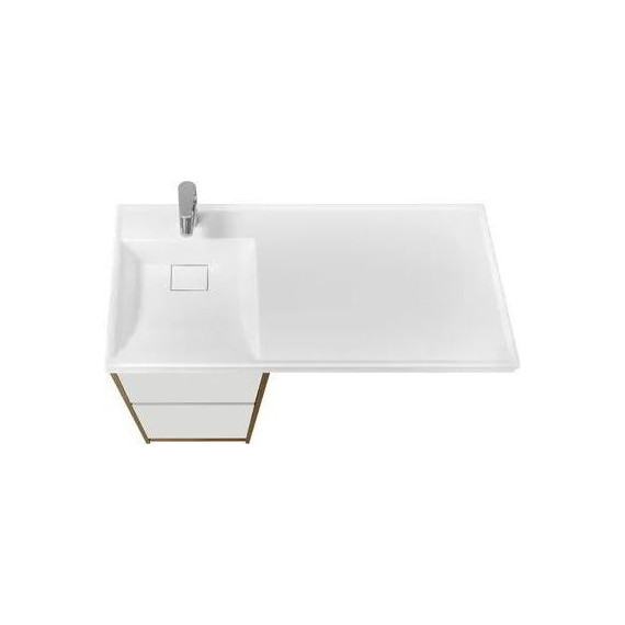 Тумба напольная с раковиной-столешницей Акватон Лондри 105 см 1A2670K2LHDR0 (раковина слева) дуб рустикальный/белый - фото 5