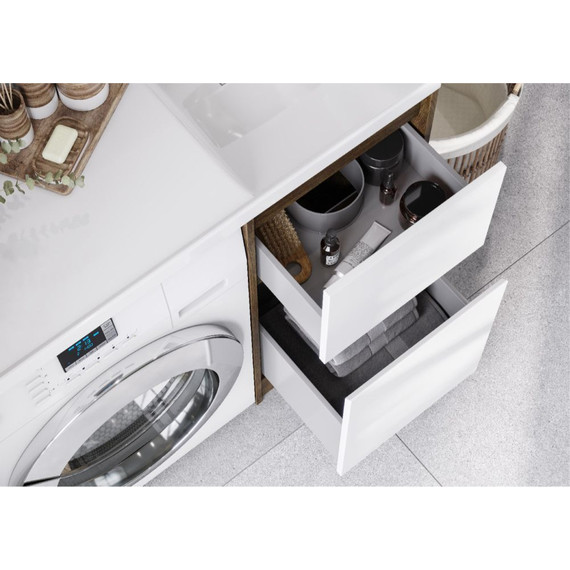 Тумба напольная с раковиной-столешницей Акватон Лондри 105 см 1A2670K2LHDR0 (раковина справа) дуб рустикальный/белый - фото 6