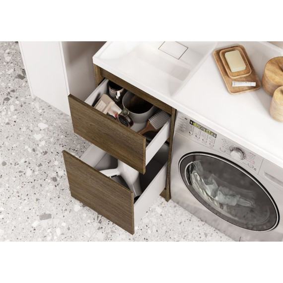 Тумба напольная с раковиной-столешницей Акватон Лондри 105 см 1A2670K1LHDY0 (раковина слева) дуб кантри - фото 6