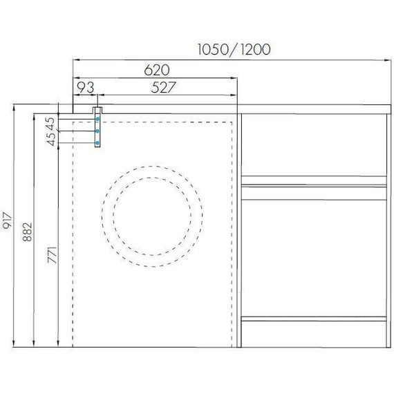 Тумба напольная с раковиной-столешницей Акватон Лондри 105 см 1A2670K1LHDY0 (раковина слева) дуб кантри - фото 12