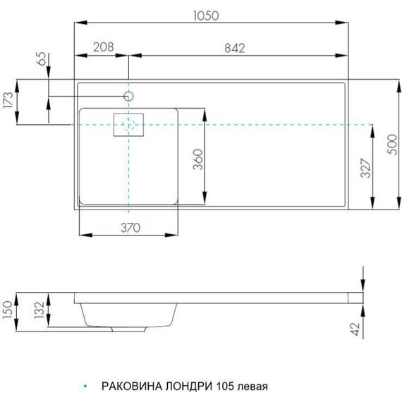 Тумба напольная с раковиной-столешницей Акватон Лондри 105 см 1A2670K2LHDY0 (раковина слева) дуб кантри/белый - фото 9