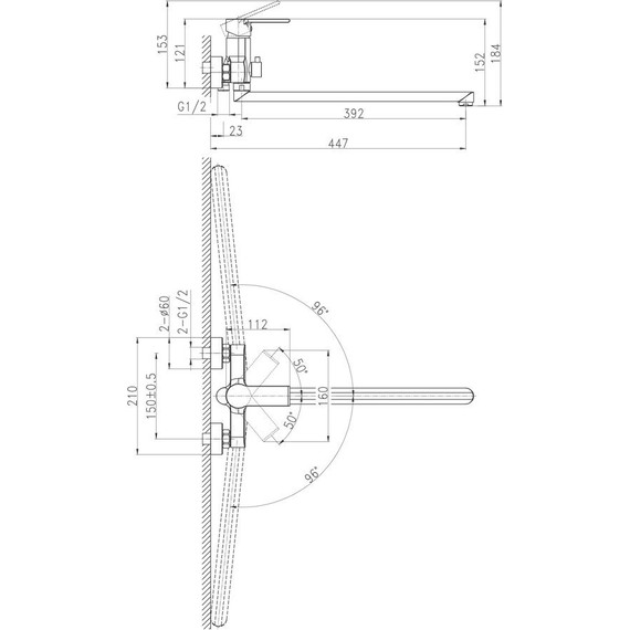 Смеситель для ванны Cersanit Brasko Black 64092, черный, Цвет производителя: чёрный - фото 14
