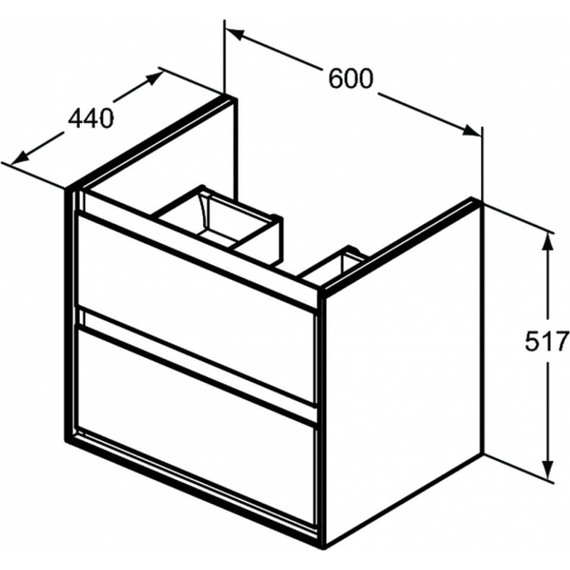 Тумба подвесная с раковиной Ideal Standard Connect Air 64 см E0818B2+E028901 - фото 7