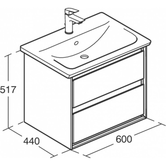Тумба подвесная с раковиной Ideal Standard Connect Air 64 см E0818B2+E028901 - фото 8