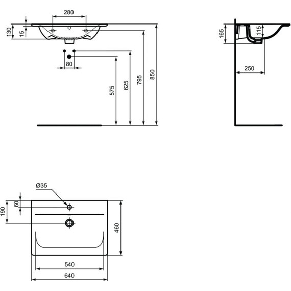 Тумба подвесная с раковиной Ideal Standard Connect Air 64 см E0818B2+E028901 - фото 9