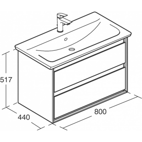 Тумба подвесная с раковиной Ideal Standard Connect Air 85 см E0819B2+E027901 - фото 5