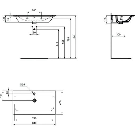 Тумба подвесная с раковиной Ideal Standard Connect Air 85 см E0819B2+E027901 - фото 9