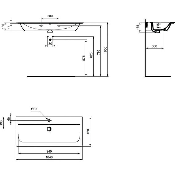 Тумба подвесная с раковиной Ideal Standard Connect Air 105 см E0821B2+E027401 - фото 8