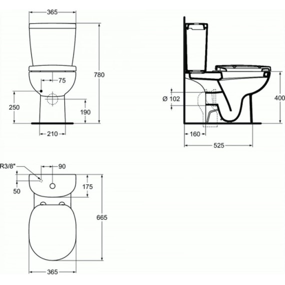 Унитаз-компакт Ideal Standard Connect Classic E804801 с крышкой микролифт - фото 3