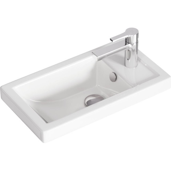 Тумба подвесная с раковиной Aqwella Urban 45 см URB0145DB, дуб балтийский, Цвет фасада: тёмное дерево - фото 5