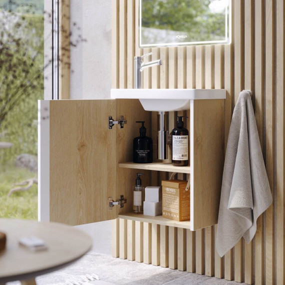 Тумба подвесная с раковиной Aqwella Urban 45 см URB0145DD, дуб давос, Цвет фасада: светлое дерево - фото, картинка 7 Тумба подвесная с раковиной Aqwella Urban 45 см URB0145DD, дуб давос, Цвет фасада: светлое дерево - фото 7